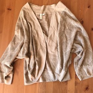 Tan dolman sleeve open cardigan